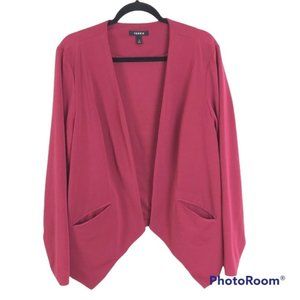 Torrid Red Berry Asymmetric Hem Pocket Work Career Blazer sz  1X